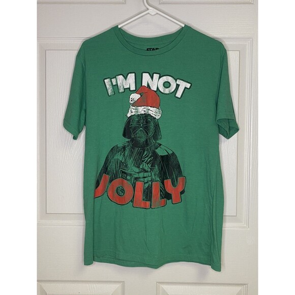 Star Wars Darth Vader I'm Not Jolly Size Large Green Ugly Christmas Shirt - Picture 1 of 4